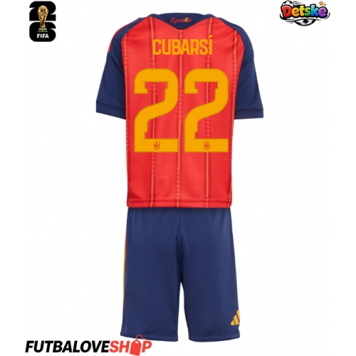 Dres Španielsko Pau Cubarsi #22 Domáci pre deti MS 2026 Krátky Rukáv (+ trenírky)